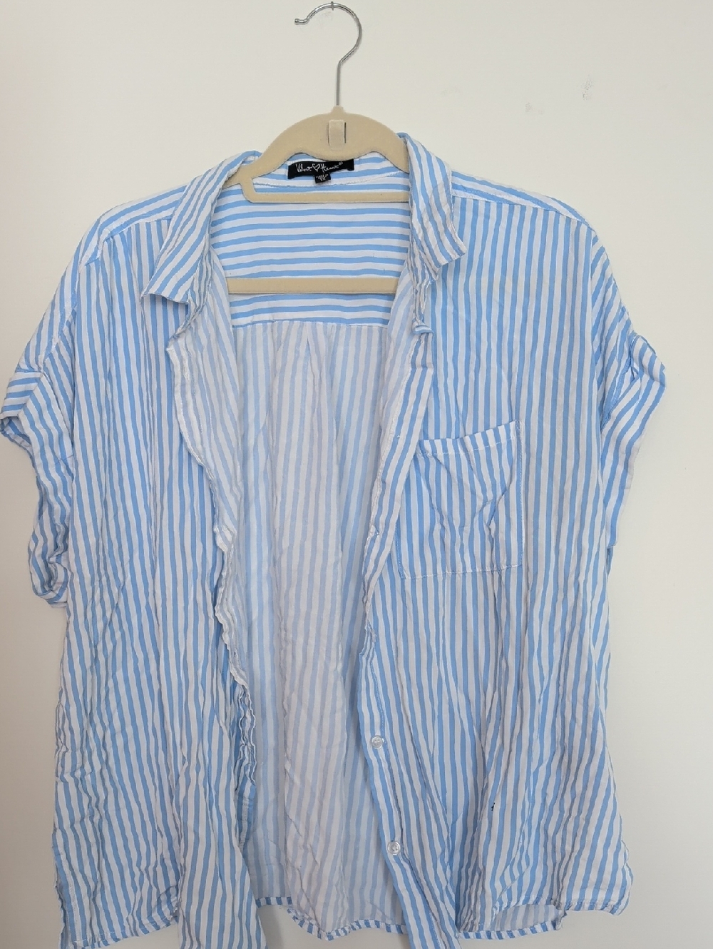 Velvet Heart Light Blue and White Striped Button Down Shirt